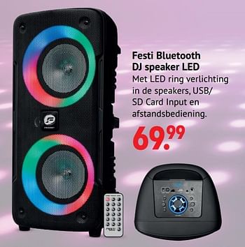 Aanbiedingen Festi bluetooth dj speaker led - FestiSound - Geldig van 11/10/2021 tot 06/12/2021 bij Multi Bazar