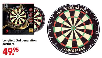 Aanbiedingen Longfield 3rd generation dartbord - Longfield - Geldig van 11/10/2021 tot 06/12/2021 bij Multi Bazar