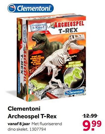Aanbiedingen Clementoni archeospel t-rex - Clementoni - Geldig van 02/10/2021 tot 05/12/2021 bij Intertoys