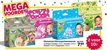 Aanbiedingen Clementoni mini experimenteerset kristallen - Clementoni - Geldig van 02/10/2021 tot 05/12/2021 bij Intertoys