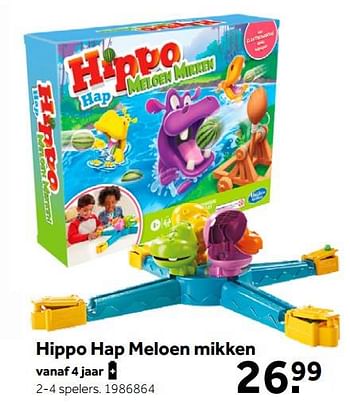 Aanbiedingen Hippo hap meloen mikken - Hasbro - Geldig van 02/10/2021 tot 05/12/2021 bij Intertoys