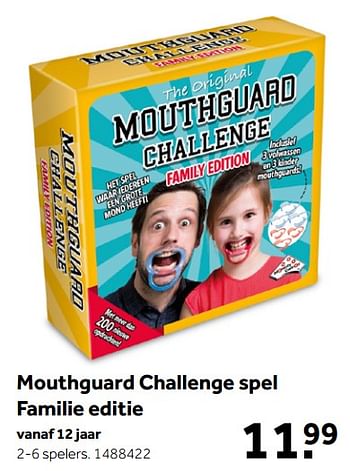 Aanbiedingen Mouthguard challenge spel familie editie - Identity Games - Geldig van 02/10/2021 tot 05/12/2021 bij Intertoys