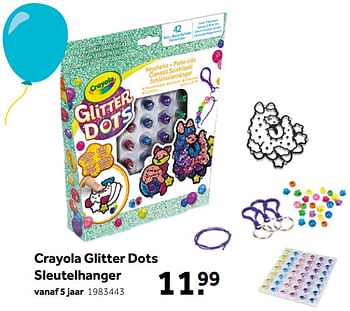 Aanbiedingen Crayola glitter dots sleutelhanger - Crayola - Geldig van 02/10/2021 tot 05/12/2021 bij Intertoys