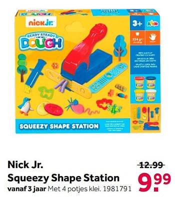 Aanbiedingen Nick jr. squeezy shape station - Nick Jr. - Geldig van 02/10/2021 tot 05/12/2021 bij Intertoys