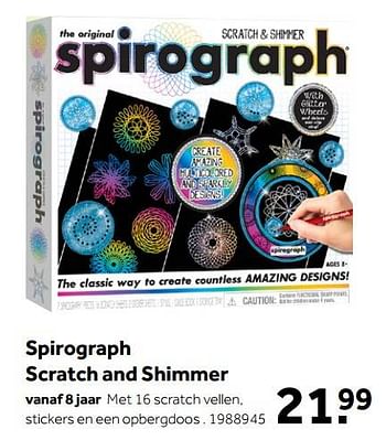 Aanbiedingen Spirograph scratch and shimmer - Spirograph - Geldig van 02/10/2021 tot 05/12/2021 bij Intertoys