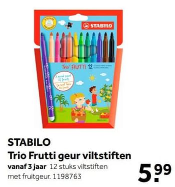 Aanbiedingen Stabilo trio frutti geur viltstiften - Stabilo - Geldig van 02/10/2021 tot 05/12/2021 bij Intertoys