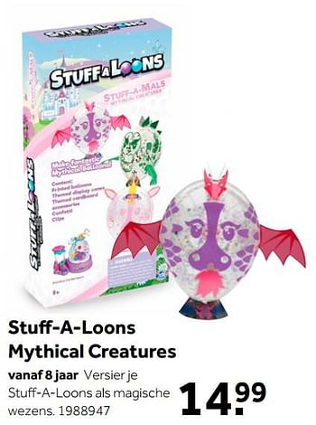 Aanbiedingen Stuff-a-loons mythical creatures - Stuff-A-Loons - Geldig van 02/10/2021 tot 05/12/2021 bij Intertoys