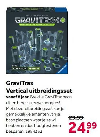 Aanbiedingen Gravitrax vertical uitbreidingsset - Ravensburger - Geldig van 02/10/2021 tot 05/12/2021 bij Intertoys