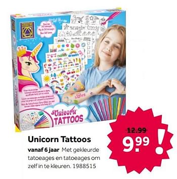 Aanbiedingen Unicorn tattoos - Creative - Geldig van 02/10/2021 tot 05/12/2021 bij Intertoys