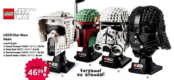 Aanbiedingen Lego star wars helm - Lego - Geldig van 02/10/2021 tot 05/12/2021 bij Intertoys