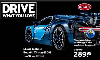 Aanbiedingen Lego technic bugatti chiron 42083 - Lego - Geldig van 02/10/2021 tot 05/12/2021 bij Intertoys