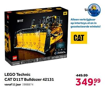 Aanbiedingen Lego technic cat d11t bulldozer 42131 - Lego - Geldig van 02/10/2021 tot 05/12/2021 bij Intertoys