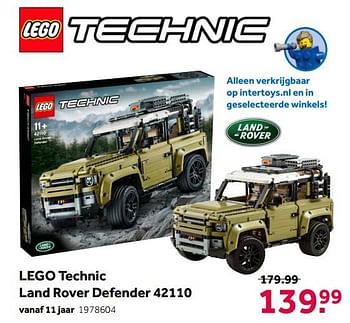 Aanbiedingen Lego technic land rover defender 42110 - Lego - Geldig van 02/10/2021 tot 05/12/2021 bij Intertoys