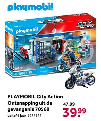 Aanbiedingen Playmobil city action ontsnapping uit de gevangenis 70568 - Playmobil - Geldig van 02/10/2021 tot 05/12/2021 bij Intertoys