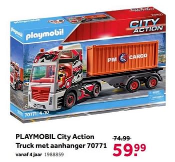 Aanbiedingen Playmobil city action truck met aanhanger 70771 - Playmobil - Geldig van 02/10/2021 tot 05/12/2021 bij Intertoys
