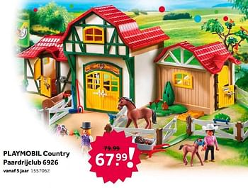 Aanbiedingen Playmobil country paardrijclub 6926 - Playmobil - Geldig van 02/10/2021 tot 05/12/2021 bij Intertoys