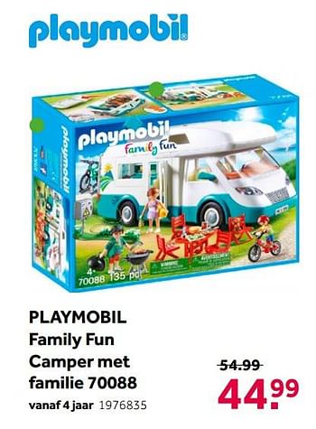 Aanbiedingen Playmobil family fun camper met familie 70088 - Playmobil - Geldig van 02/10/2021 tot 05/12/2021 bij Intertoys