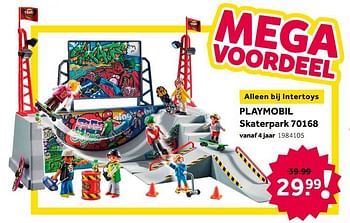 Aanbiedingen Playmobil skaterpark 70168 - Playmobil - Geldig van 02/10/2021 tot 05/12/2021 bij Intertoys