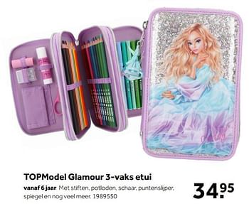 Aanbiedingen Topmodel glamour 3-vaks etui - Top Model - Geldig van 02/10/2021 tot 05/12/2021 bij Intertoys