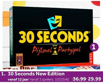 Aanbiedingen 30 seconds new edition - 999games - Geldig van 02/10/2021 tot 05/12/2021 bij Intertoys