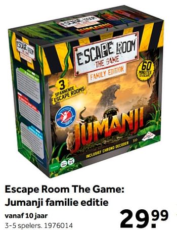 Aanbiedingen Escape room the game jumanji familie editie - Identity Games - Geldig van 02/10/2021 tot 05/12/2021 bij Intertoys