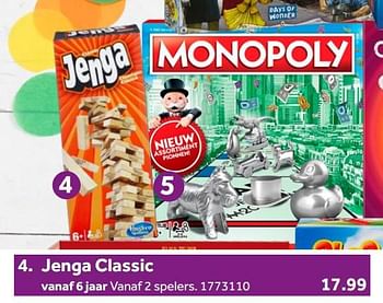 Aanbiedingen Jenga classic - Hasbro - Geldig van 02/10/2021 tot 05/12/2021 bij Intertoys