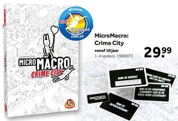 Aanbiedingen Micromacro crime city - White Goblin Games - Geldig van 02/10/2021 tot 05/12/2021 bij Intertoys