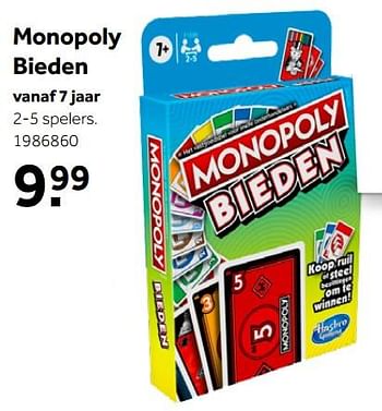 Aanbiedingen Monopoly bieden - Hasbro - Geldig van 02/10/2021 tot 05/12/2021 bij Intertoys