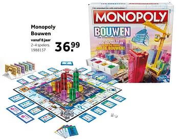 Aanbiedingen Monopoly bouwen - Hasbro - Geldig van 02/10/2021 tot 05/12/2021 bij Intertoys