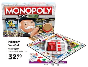 Aanbiedingen Monpoly vals geld - Hasbro - Geldig van 02/10/2021 tot 05/12/2021 bij Intertoys