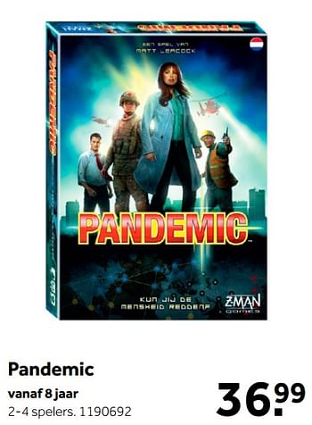 Aanbiedingen Pandemic - Z-man Games - Geldig van 02/10/2021 tot 05/12/2021 bij Intertoys