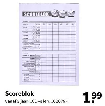 Aanbiedingen Scoreblok - Longfield Games - Geldig van 02/10/2021 tot 05/12/2021 bij Intertoys