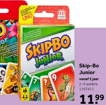 Aanbiedingen Skip-bo junior - Mattel - Geldig van 02/10/2021 tot 05/12/2021 bij Intertoys