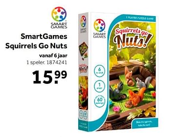 Aanbiedingen Smartgames squirrels go nuts - Smart Games - Geldig van 02/10/2021 tot 05/12/2021 bij Intertoys