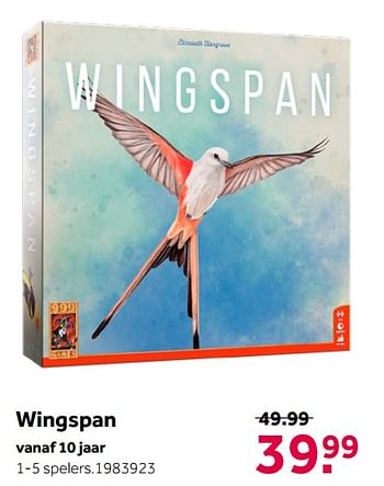 Aanbiedingen Wingspan - 999games - Geldig van 02/10/2021 tot 05/12/2021 bij Intertoys