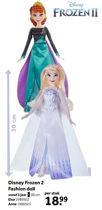 Aanbiedingen Disney frozen 2 fashion doll elsa - Disney  Frozen - Geldig van 02/10/2021 tot 05/12/2021 bij Intertoys