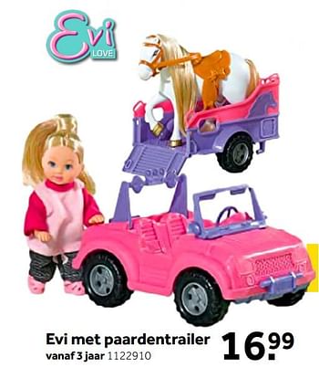 Aanbiedingen Evi met paardentrailer - Evi love - Geldig van 02/10/2021 tot 05/12/2021 bij Intertoys