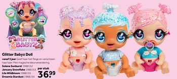 Aanbiedingen Glitter babyz doll solana sunburst - Huismerk - Intertoys - Geldig van 02/10/2021 tot 05/12/2021 bij Intertoys