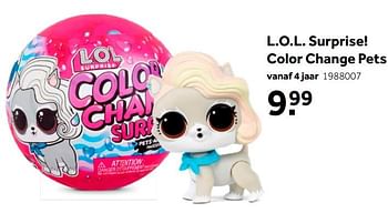 Aanbiedingen L.o.l. surprise! color change pets - LOL Surprise - Geldig van 02/10/2021 tot 05/12/2021 bij Intertoys