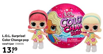 Aanbiedingen L.o.l. surprise! color change pop - LOL Surprise - Geldig van 02/10/2021 tot 05/12/2021 bij Intertoys