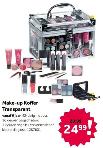 Aanbiedingen Make-up koffer transparant - Huismerk - Intertoys - Geldig van 02/10/2021 tot 05/12/2021 bij Intertoys