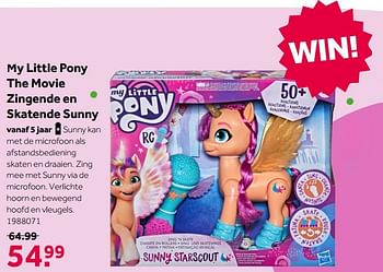 Aanbiedingen My little pony the movie zingende en skatende sunny - Hasbro - Geldig van 02/10/2021 tot 05/12/2021 bij Intertoys