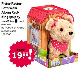 Aanbiedingen Pitter patter pets walk along reddingspuppy - Addo - Geldig van 02/10/2021 tot 05/12/2021 bij Intertoys