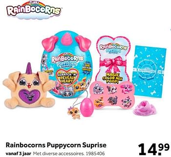 Aanbiedingen Rainbocorns puppycorn suprise - Zuru - Geldig van 02/10/2021 tot 05/12/2021 bij Intertoys