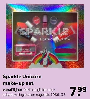 Aanbiedingen Sparkle unicorn make-up set - Huismerk - Intertoys - Geldig van 02/10/2021 tot 05/12/2021 bij Intertoys