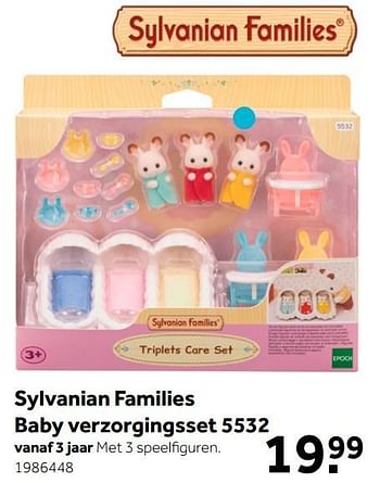 Aanbiedingen Sylvanian families baby verzorgingsset 5532 - Sylvanian Families - Geldig van 02/10/2021 tot 05/12/2021 bij Intertoys