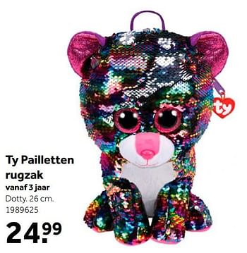 Aanbiedingen Ty pailletten rugzak - Ty - Geldig van 02/10/2021 tot 05/12/2021 bij Intertoys