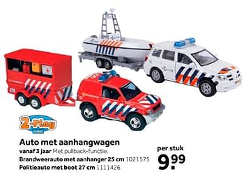 Aanbiedingen Auto met aanhangwagen - 2Play - Geldig van 02/10/2021 tot 05/12/2021 bij Intertoys