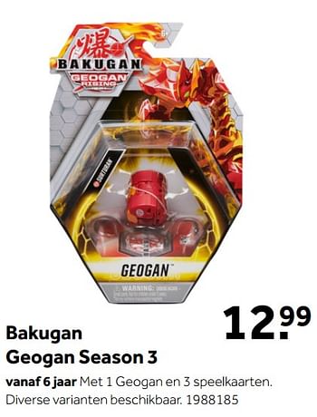 Aanbiedingen Bakugan geogan season 3 - Bakugan - Geldig van 02/10/2021 tot 05/12/2021 bij Intertoys