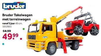 Aanbiedingen Bruder takelwagen met terreinwagen - Bruder - Geldig van 02/10/2021 tot 05/12/2021 bij Intertoys